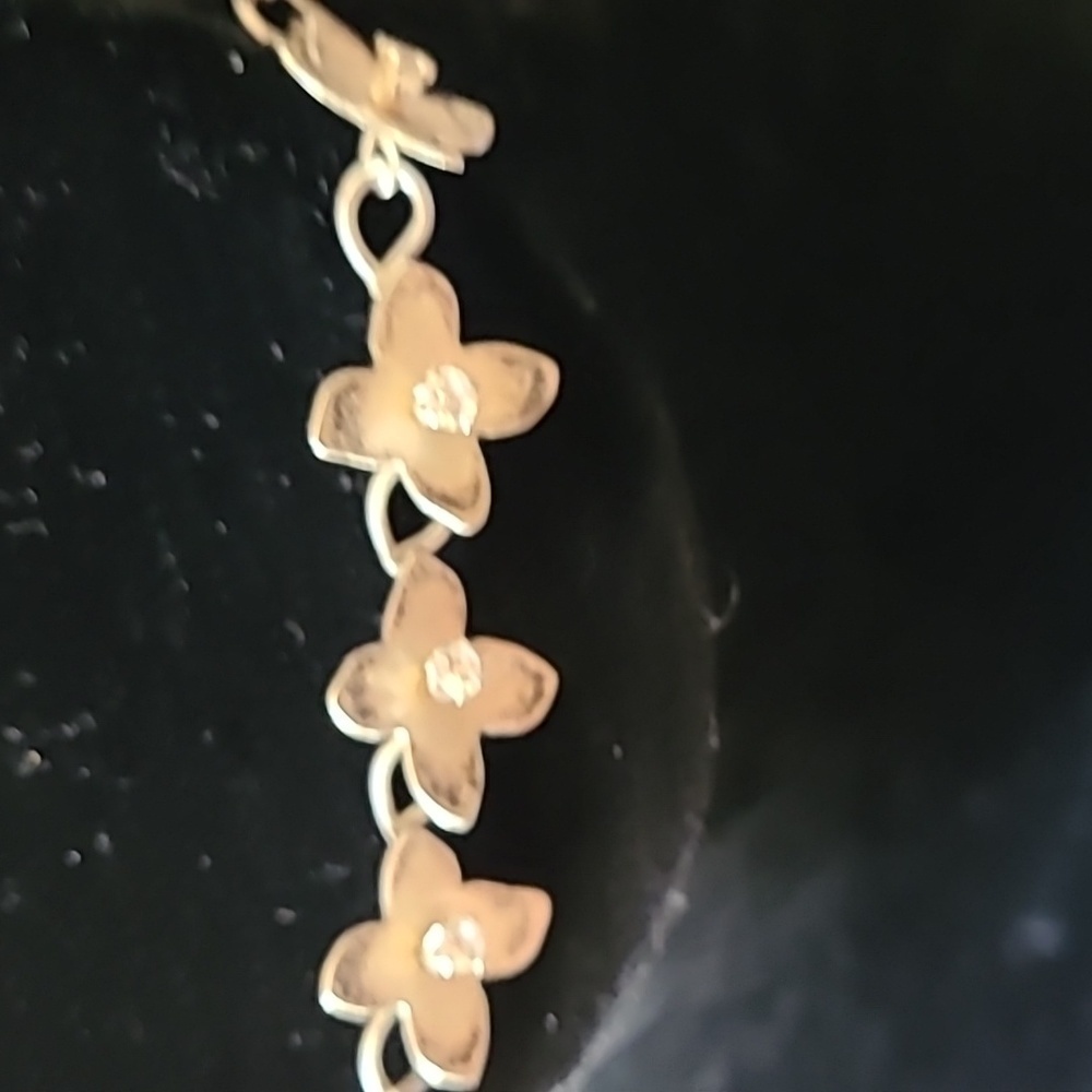 Sterling Silver & Crystals Hand Crafted Choker Necklace - Circum15" - Picture 2 of 6